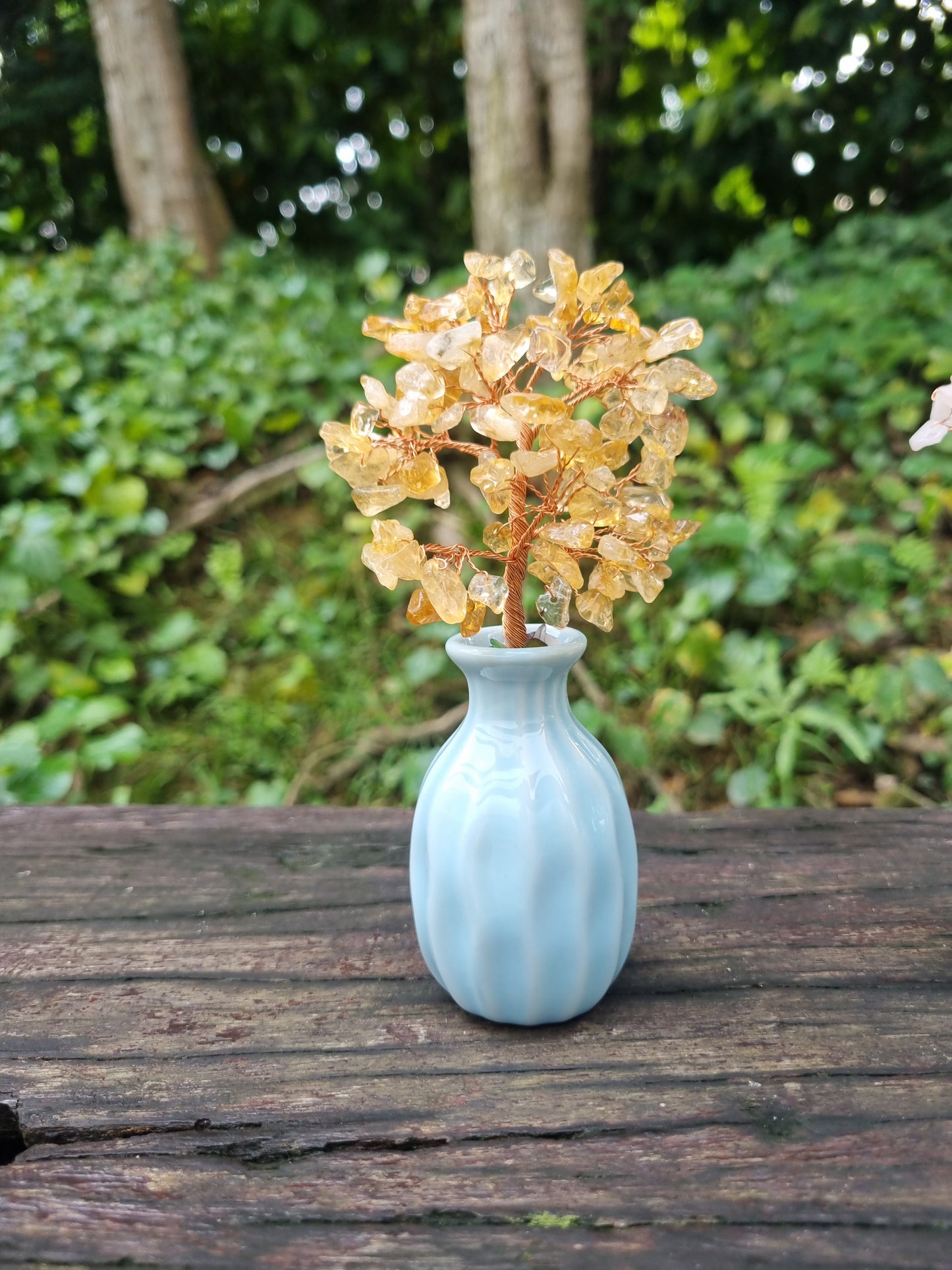 Crystal Tree in Melon Vase 15cm height