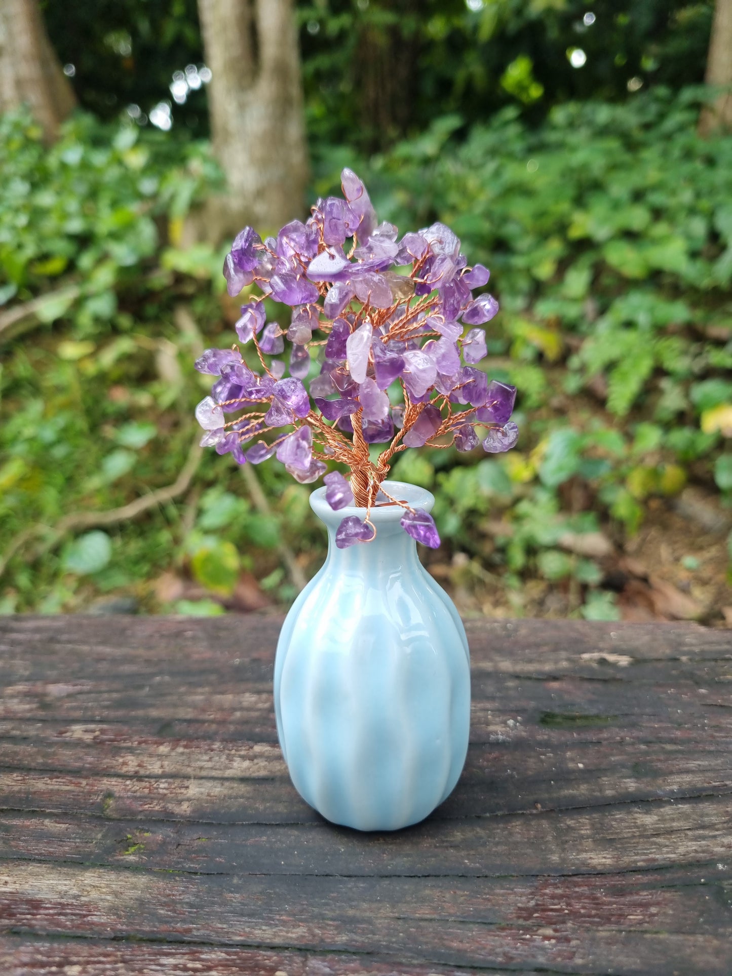 Crystal Tree in Melon Vase 15cm height
