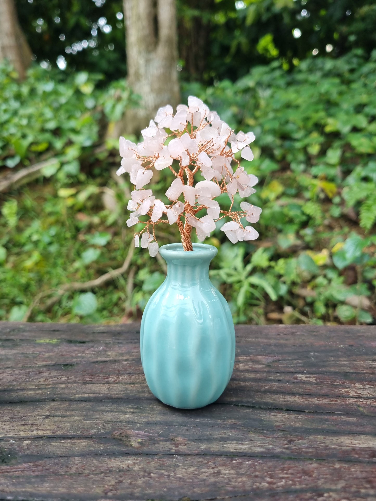 Crystal Tree in Melon Vase 15cm height