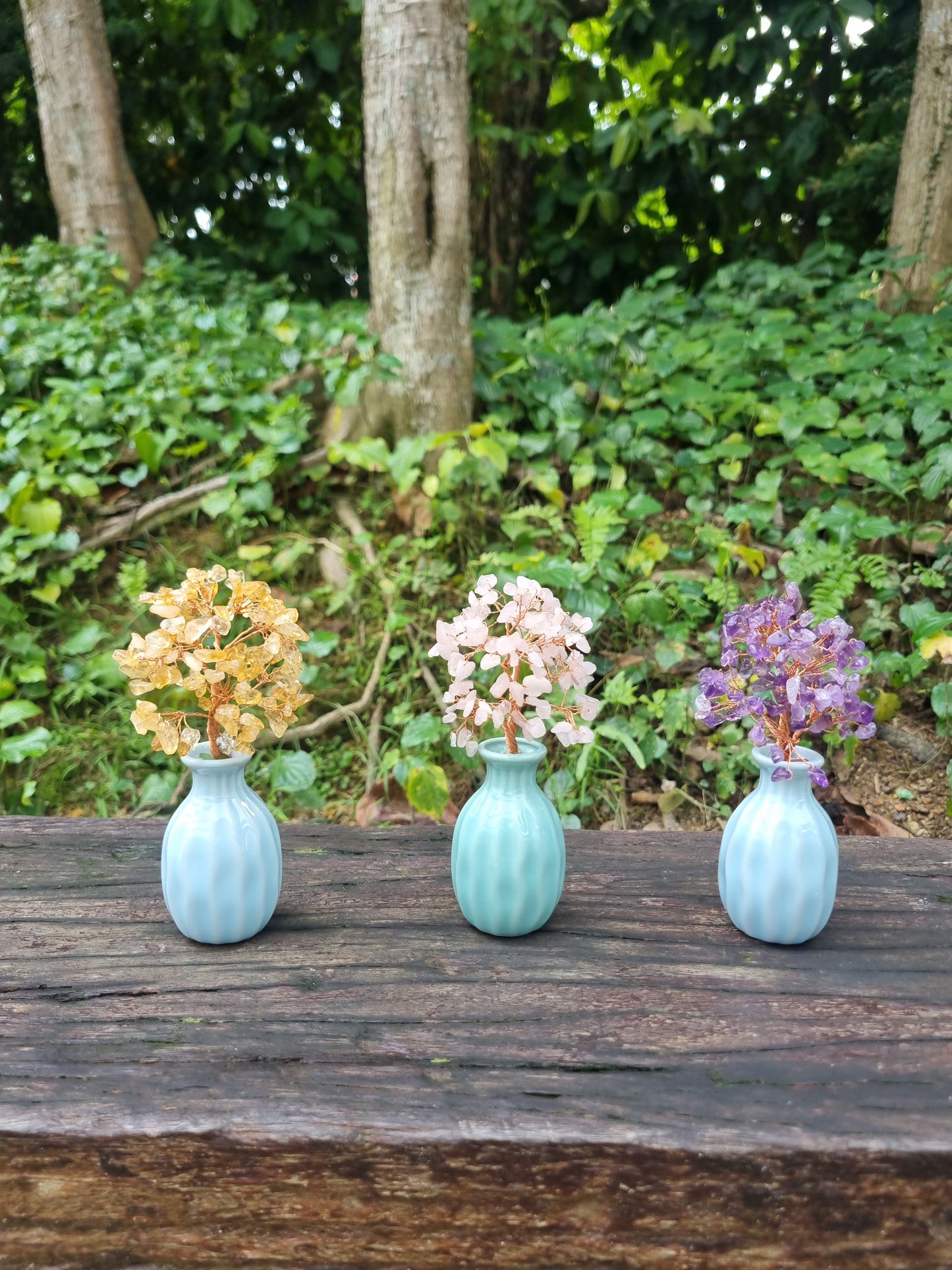 Crystal Tree in Melon Vase 15cm height