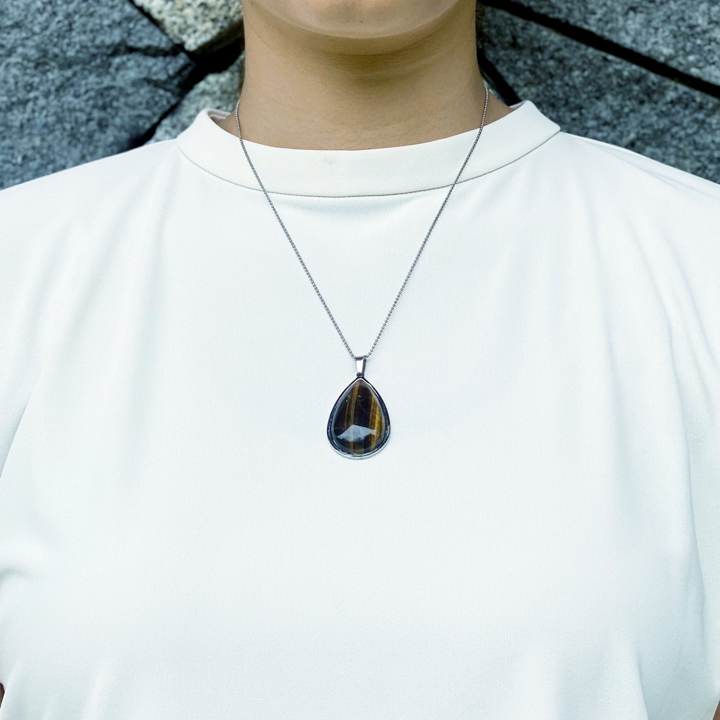 Tiger Eye Drop Shaped Pendant