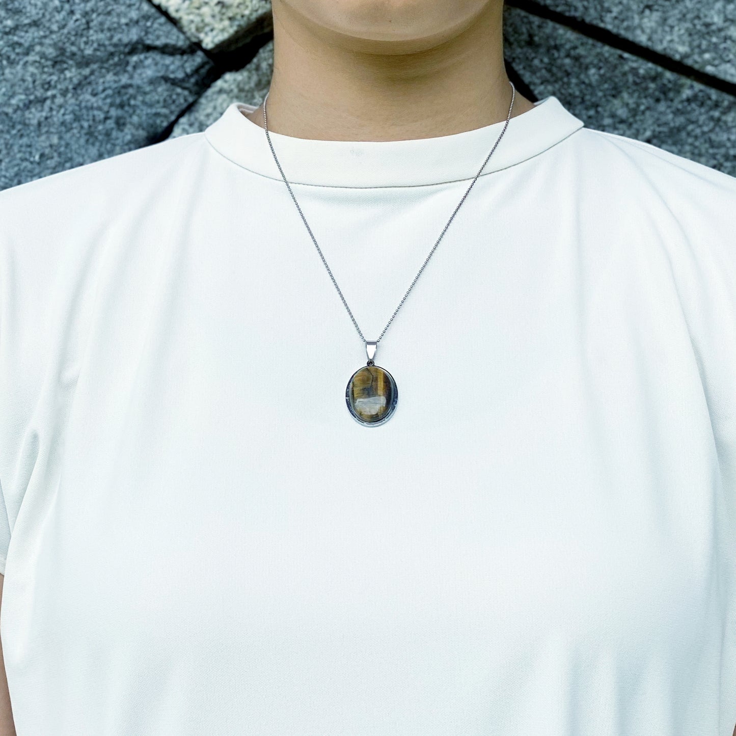 Tiger Eye Oval Pendant