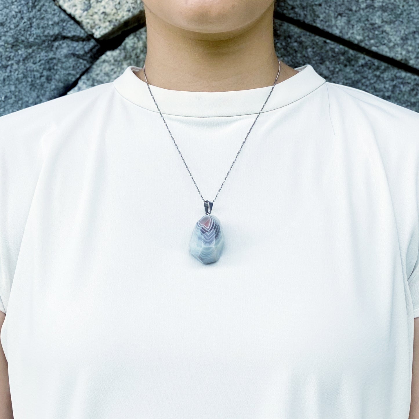 Botswana Agate Irregular Shaped Pendant