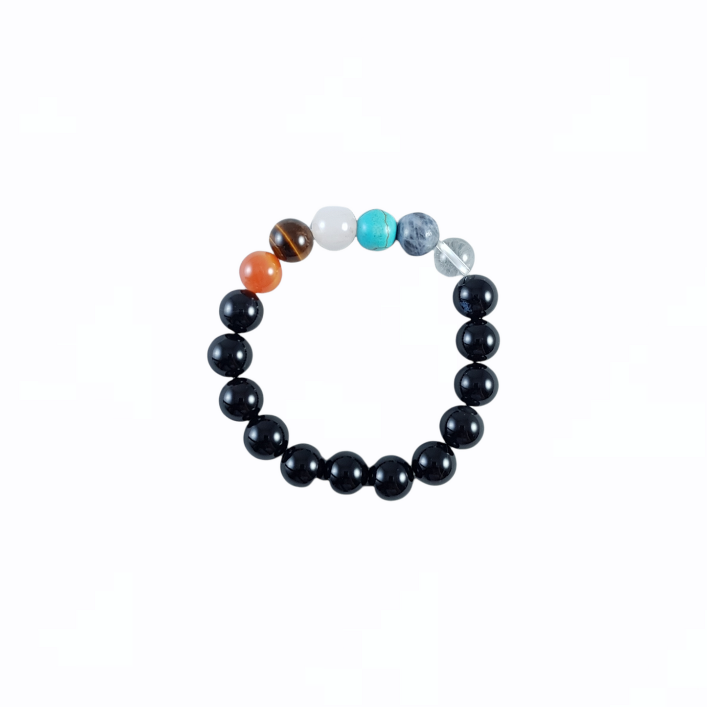 7 Chakra Mixed Crystal with Black Onyx Bracelet