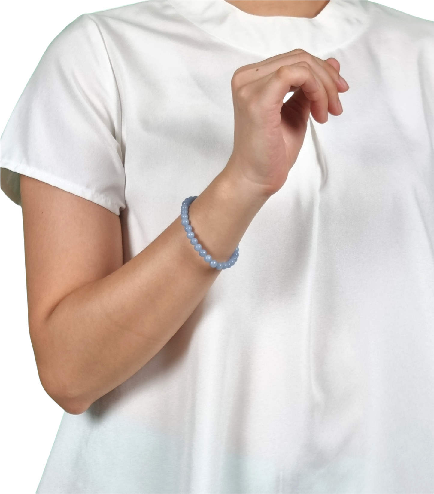 Angelite Bracelet Small Bead Size