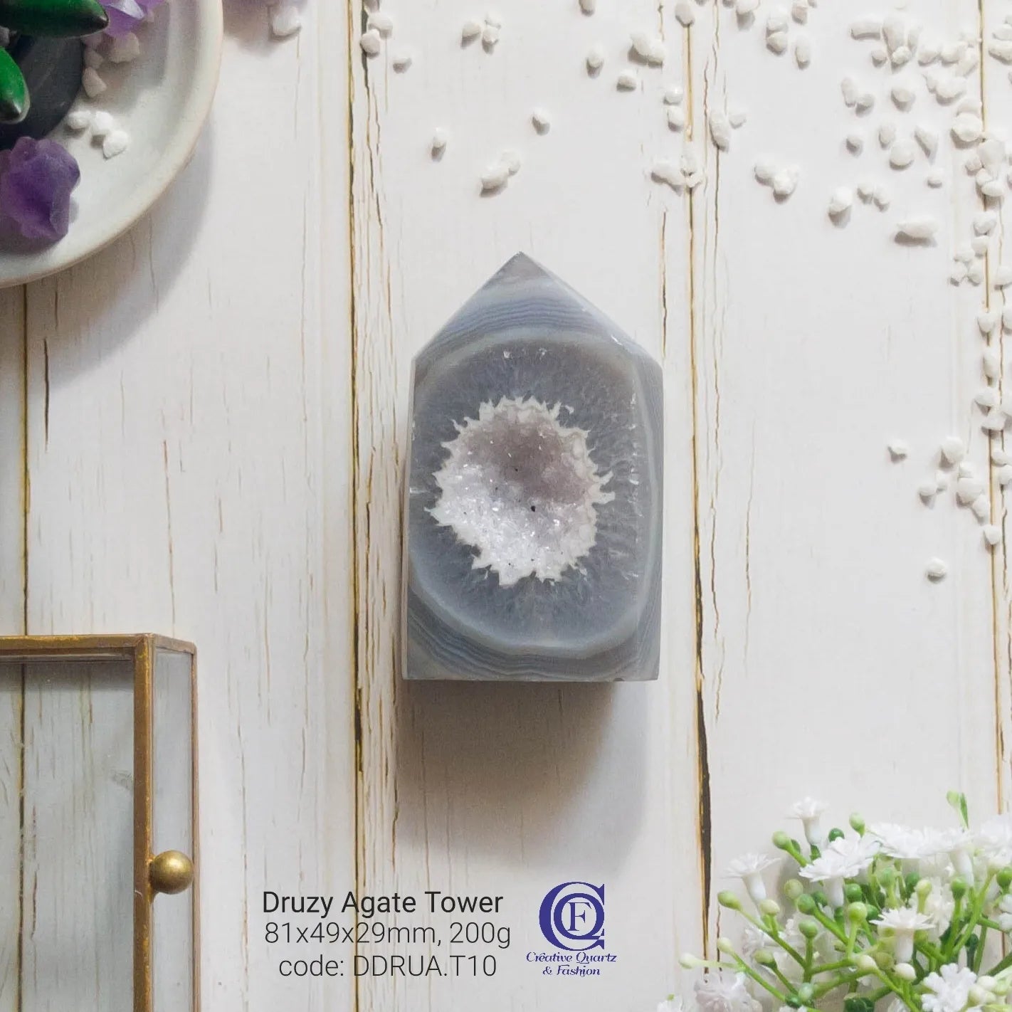 Druzy Agate Tower