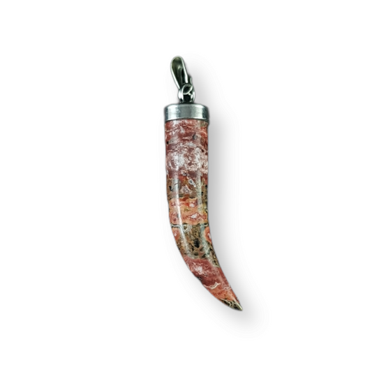 Horn Leopard Skin Jasper Pendant