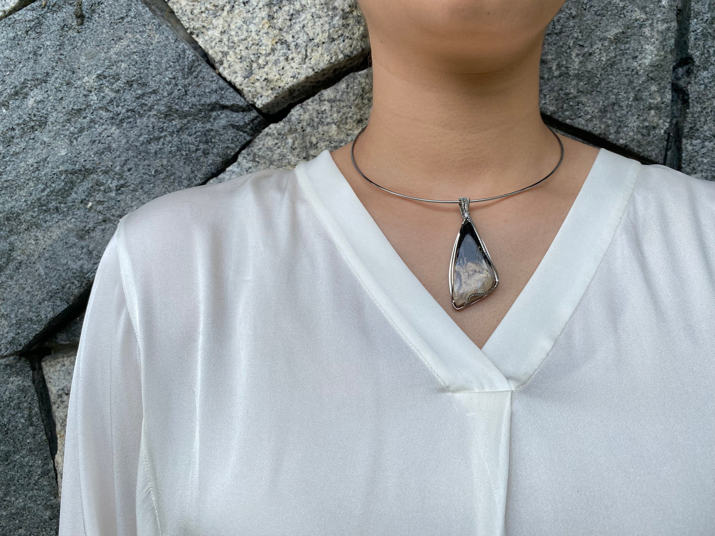 Palm Root Jasper Irregular Handmade Pendant