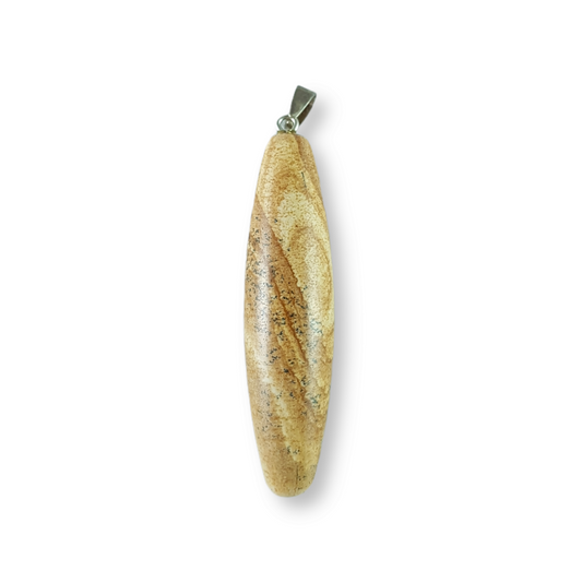 Picture Jasper Long Oval Pendant