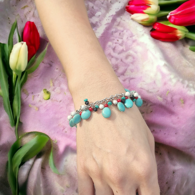 Powdered Turquoise Dangling Bracelet