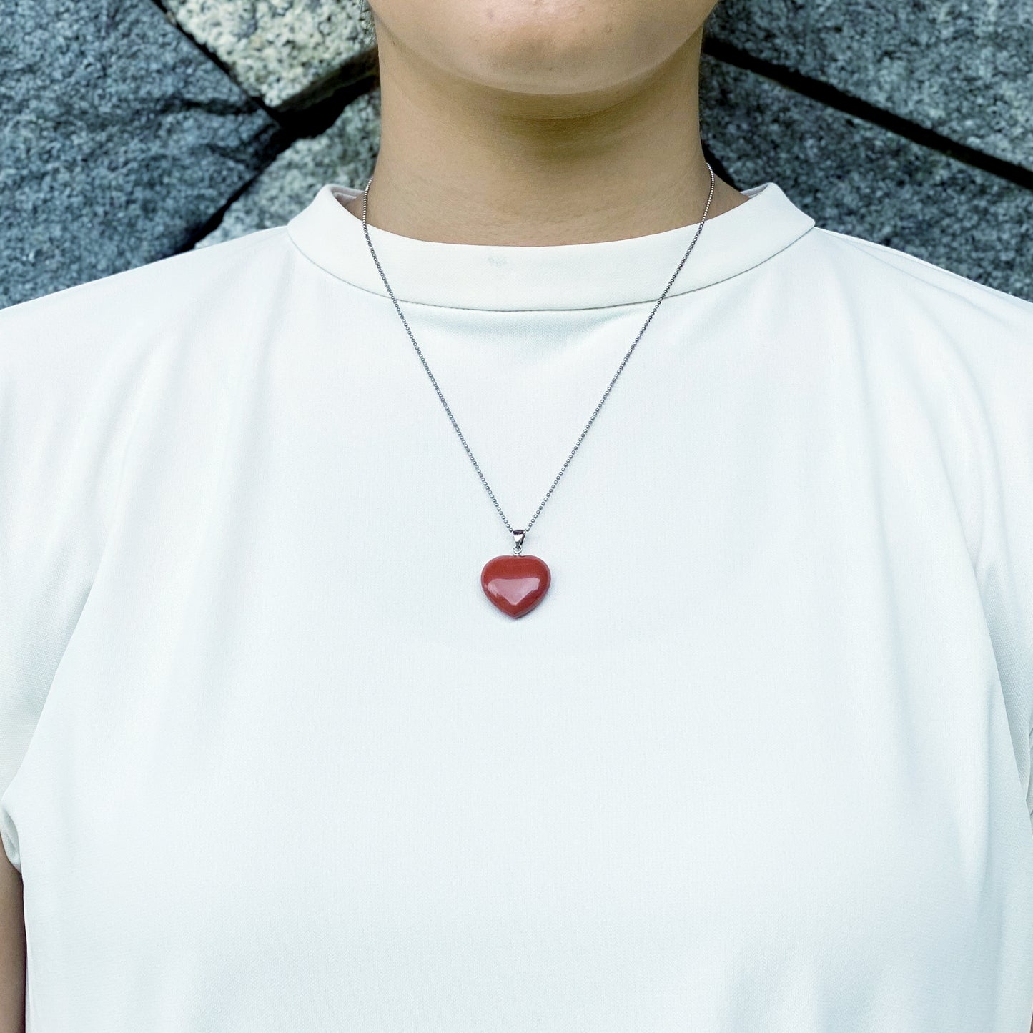 Heart Shaped Small Red Jasper Pendant