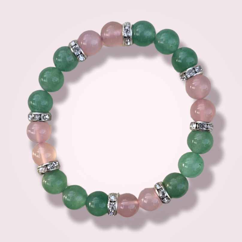 Green Aventurine & Pink Chalcedony Bracelet
