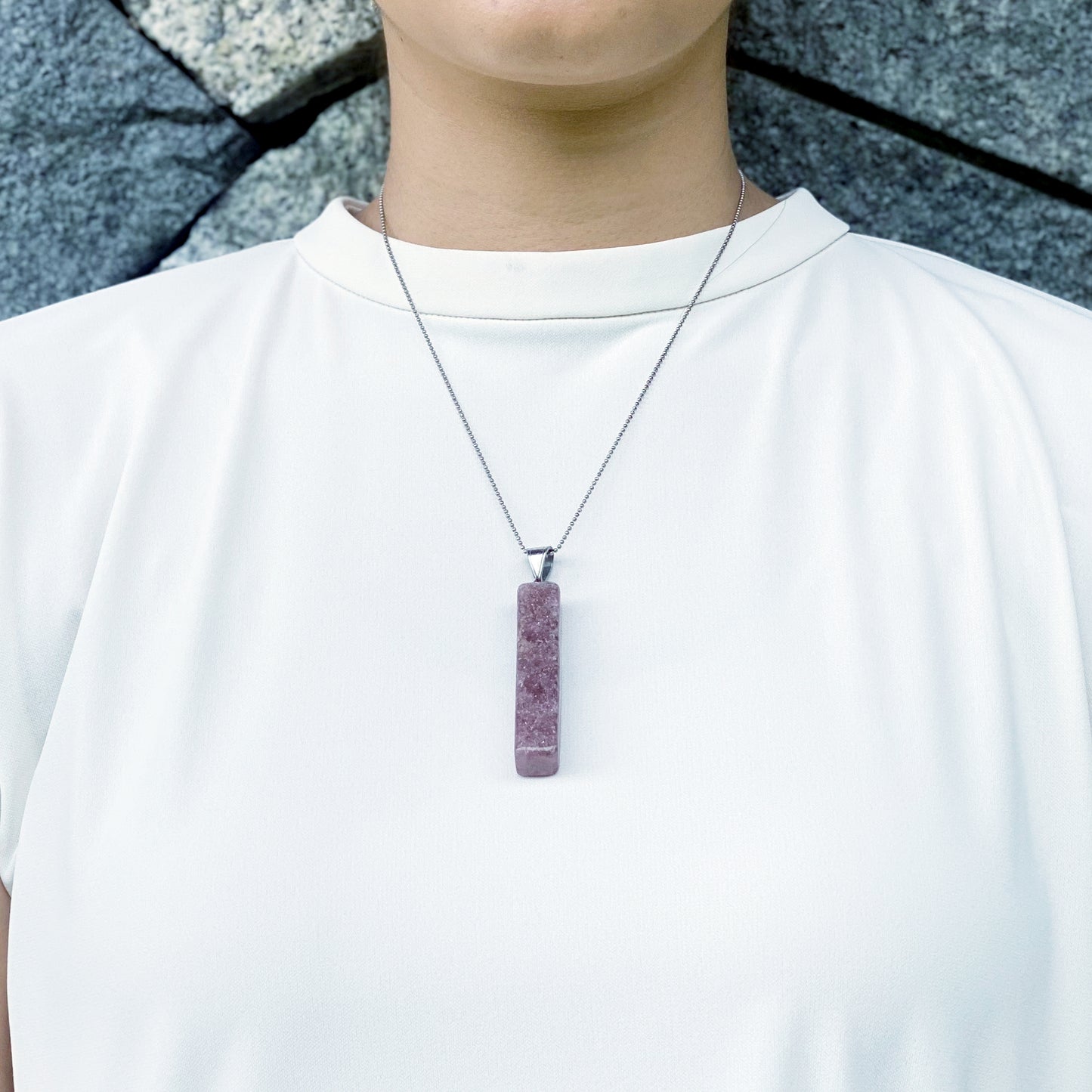 Strawberry Quartz Rectangular Pendant