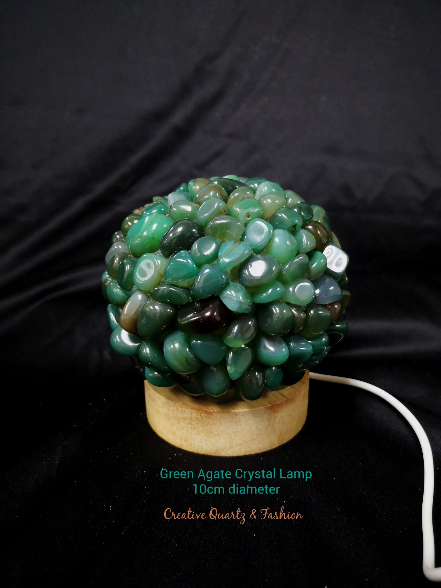 Green Agate Crystal Lamp