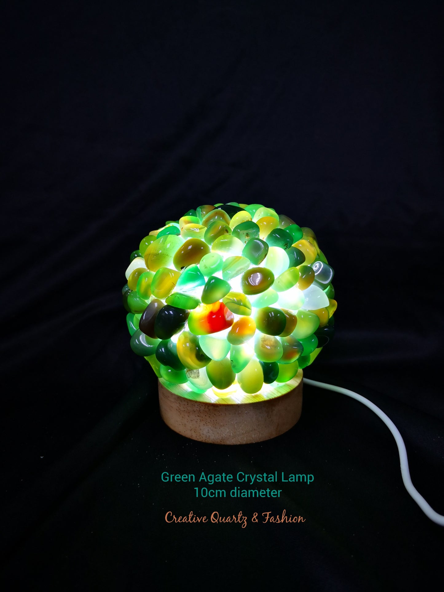 Green Agate Crystal Lamp